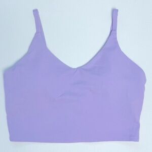 Athleta Sports Bra VNeck Elation Long Line Lavender Size S
